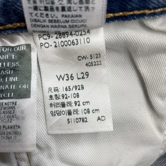 Levis Jeans Mens 36x29 Blue 501 ST Straight Leg Button Fly Denim - Picture 12 of 13